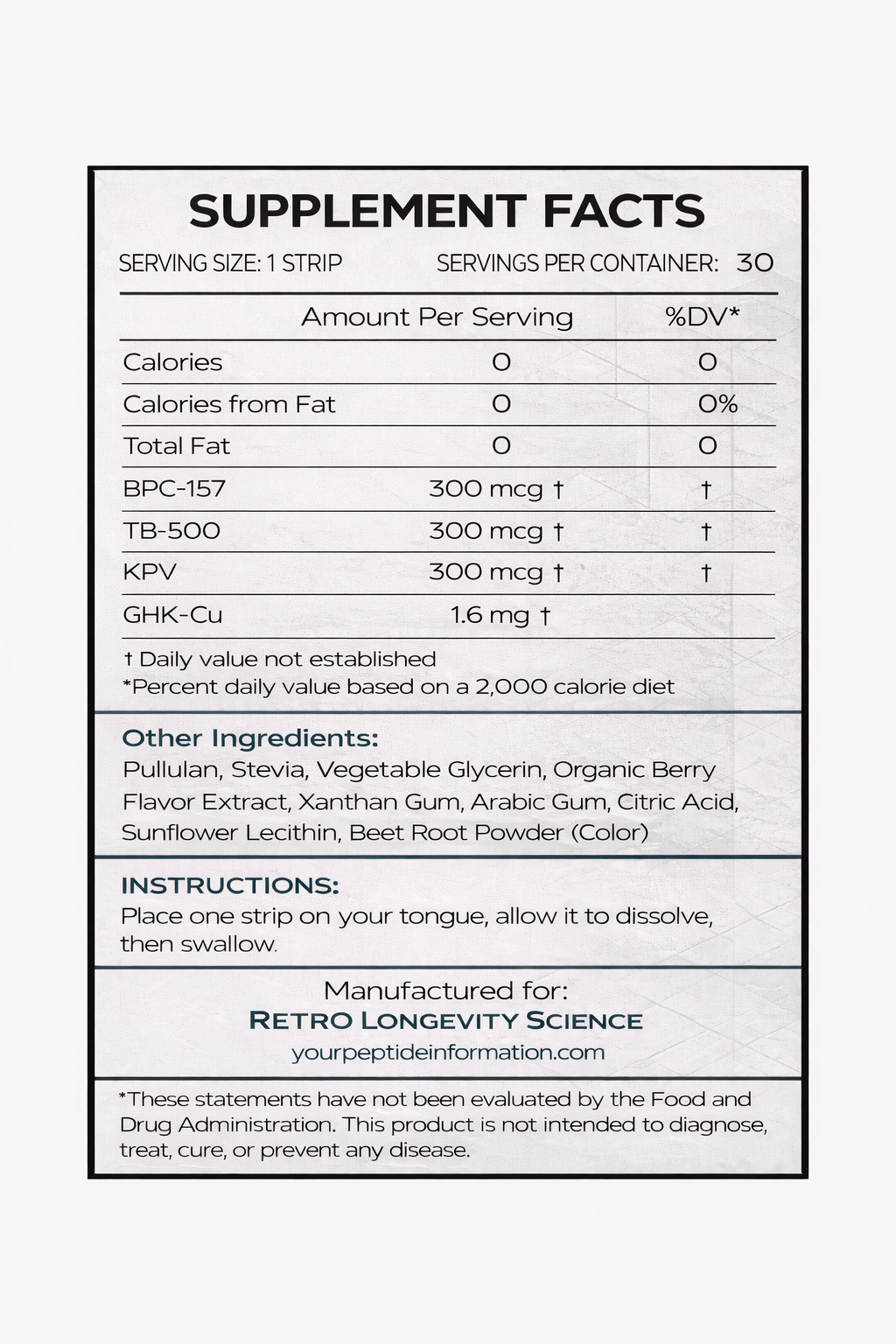 KLOW Dissolvable Strips – Berry (30 Count)